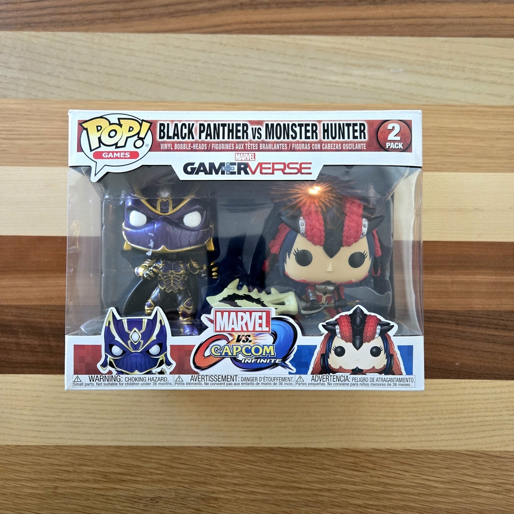 Funko Pop! Marvel vs Capcom Black Panther vs Monster Hunter 2-Pack New